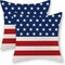 18x18 Set of 2 Throw Pillow Covers for 4th of July Decorations